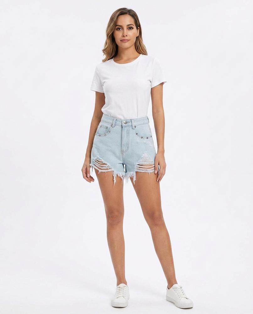 Heidi Outlet - Latir | Kurzgeschnittene Zerstörte Jeans-Hose Damen