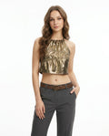 Heidi Outlet - Eltir | Gerafftes Metallisches Top Damen