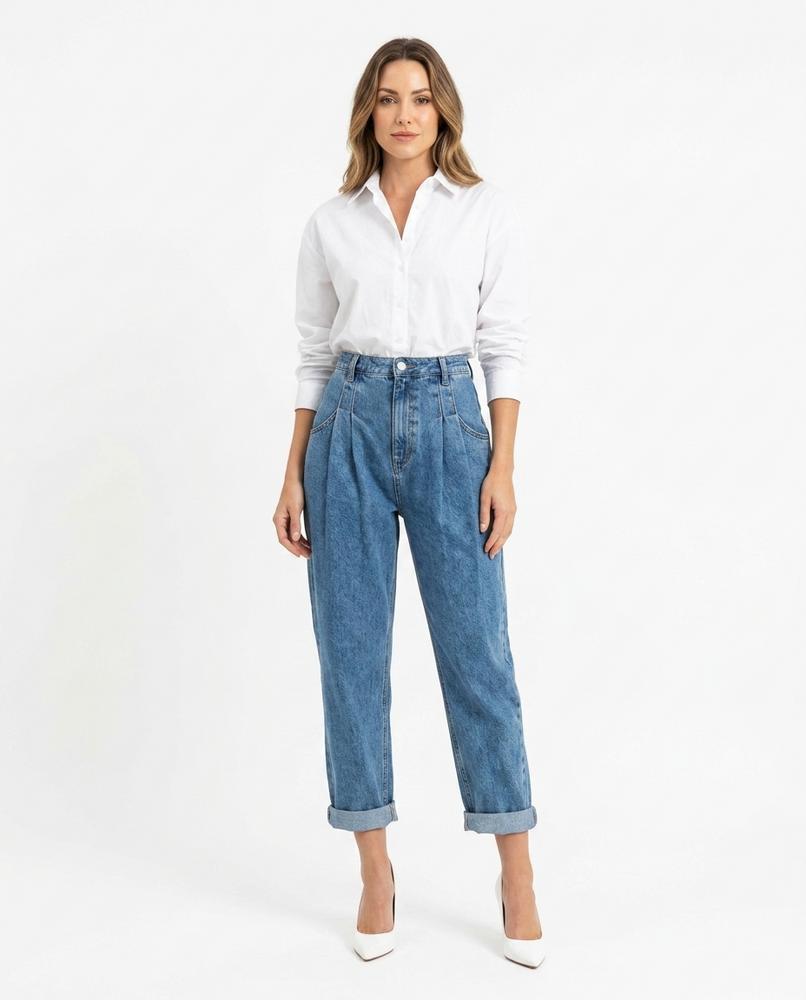 Heidi Outlet - Samor | Hochgeschnittene Plissierte Hose Damen