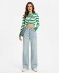 Heidi Outlet - Nodan | Weit Geschnittene Hellgewaschene Hose Damen