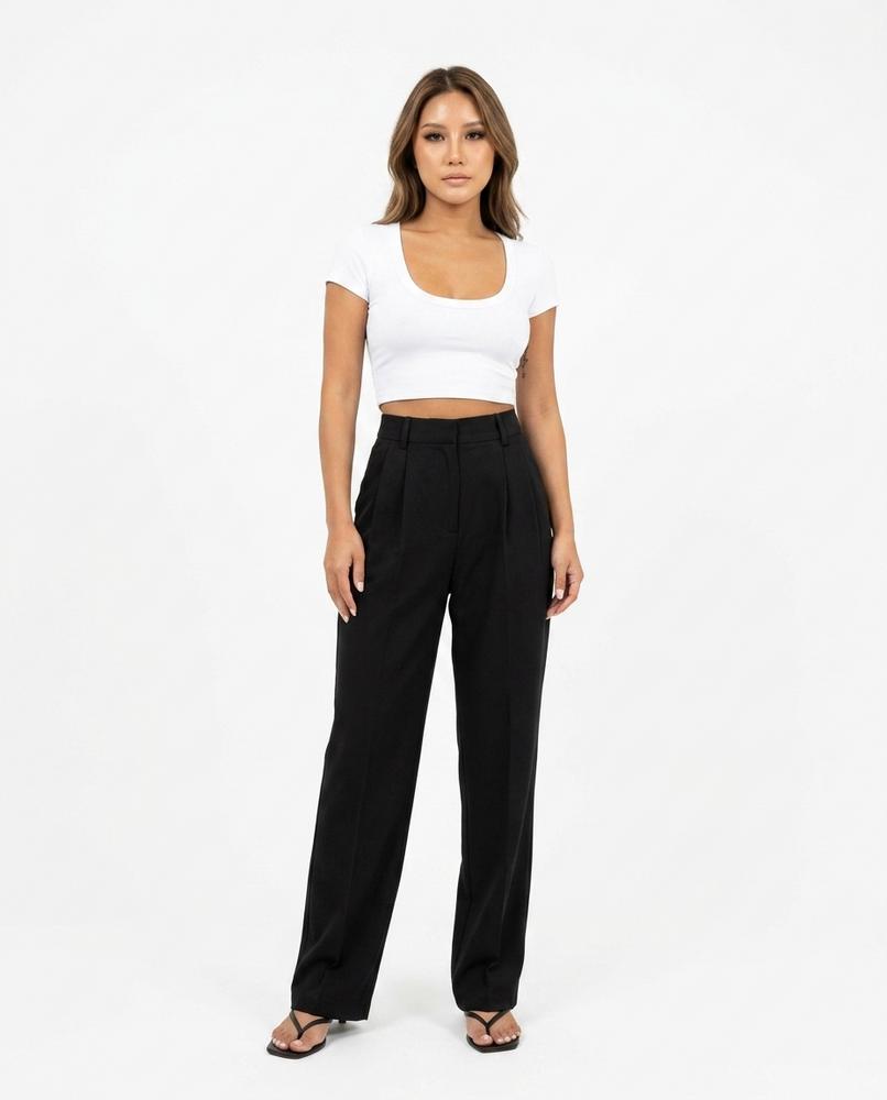 Heidi Outlet - Cotor | Hochgeschnittene Weitgeschnittene Hose Damen