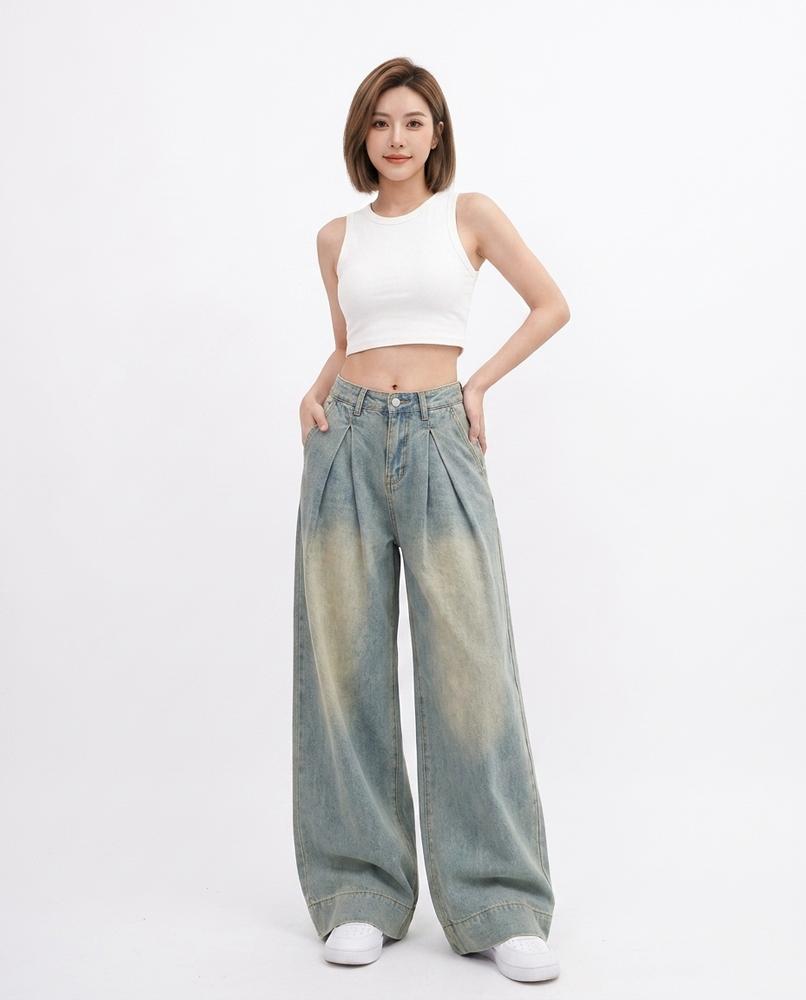 Heidi Outlet - Valen | Weit Geschnittene Baumwoll Hose Damen
