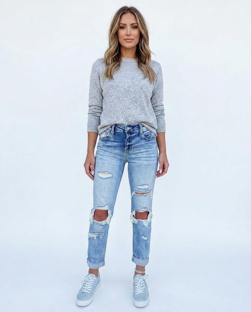 Heidi Outlet - Nedar | Zerrissene Used-Look Hose Damen