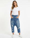 Heidi Outlet - Salev | Tief Geschnittene Zerrissene Hose Unisex