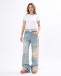 Heidi Outlet - Rasin | Zerrissene Applizierte Hose Damen