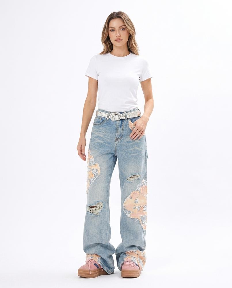 Heidi Outlet - Rasin | Zerrissene Applizierte Hose Damen