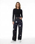 Heidi Outlet - Kerel | Applizierte Weit Geschnittene Hose Damen