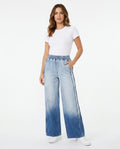 Heidi Outlet - Katir | Weit Geschnittene Zweifarbige Hose Damen