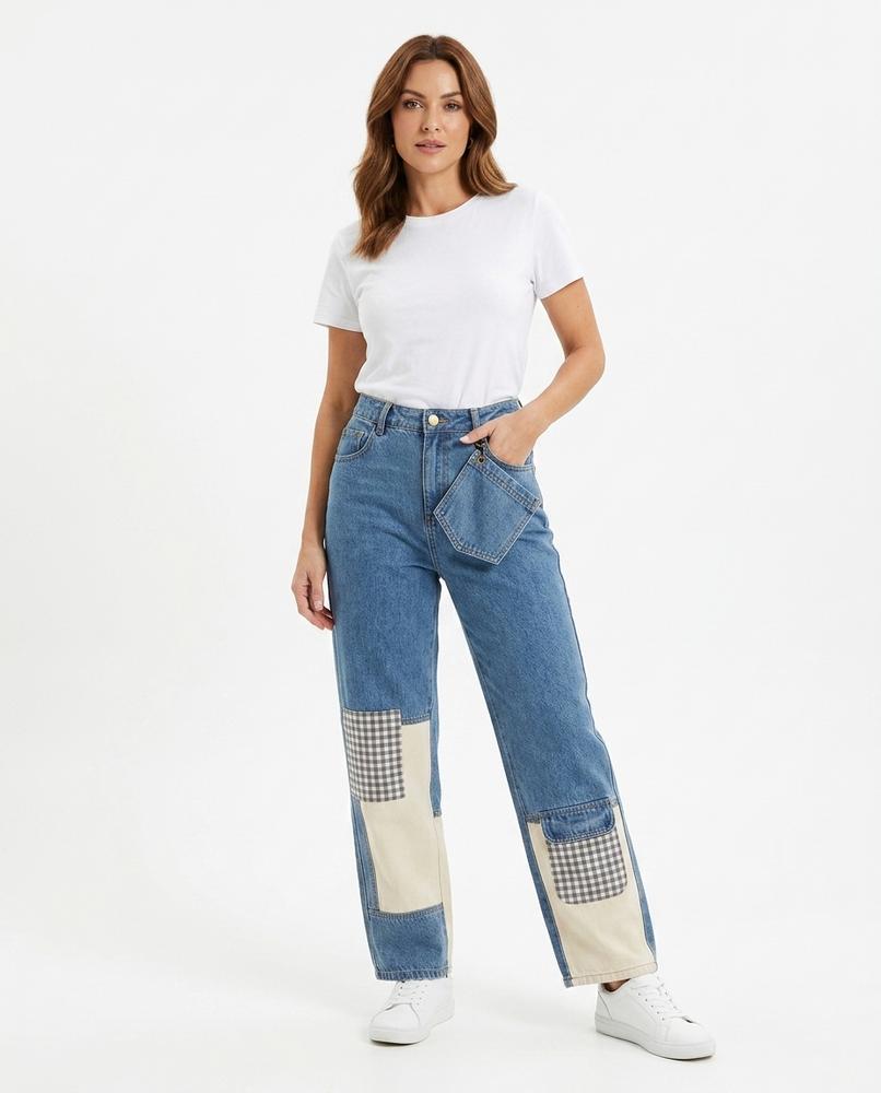 Heidi Outlet - Yolom | Gerade Geschnittene Gepatchte Hose Unisex