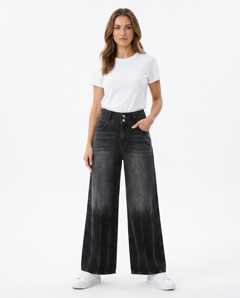 Heidi Outlet - Neran | Weit Geschnittene Denim Hose Damen