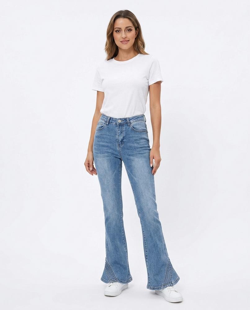 Heidi Outlet - Kalen | Enganliegende Ausgestellte Hose Damen