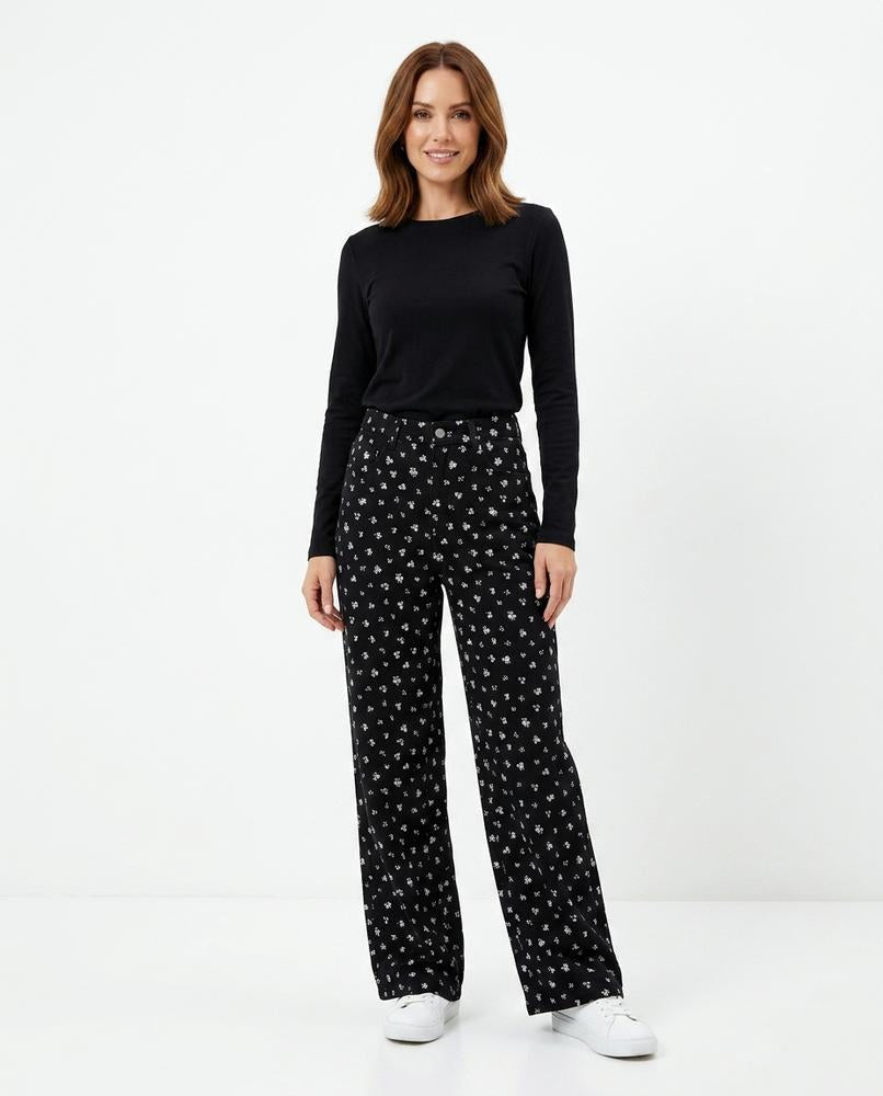 Heidi Outlet - Kedan | Geblümt Weit Geschnitten Hose Damen