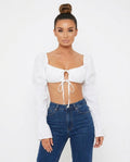 Heidi Outlet - Tadan | Kurzgeschnittenes Geschnürtes Top Damen