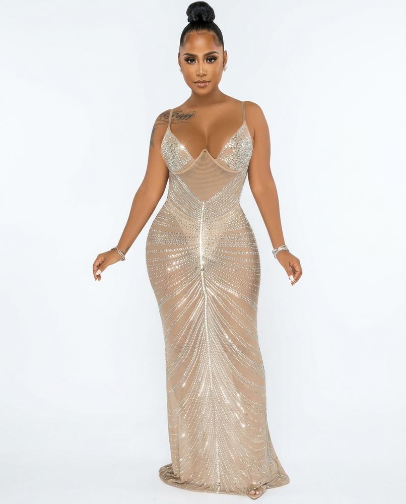 Heidi Outlet - Daram | Besetztes Figurbetontes Kleid Damen