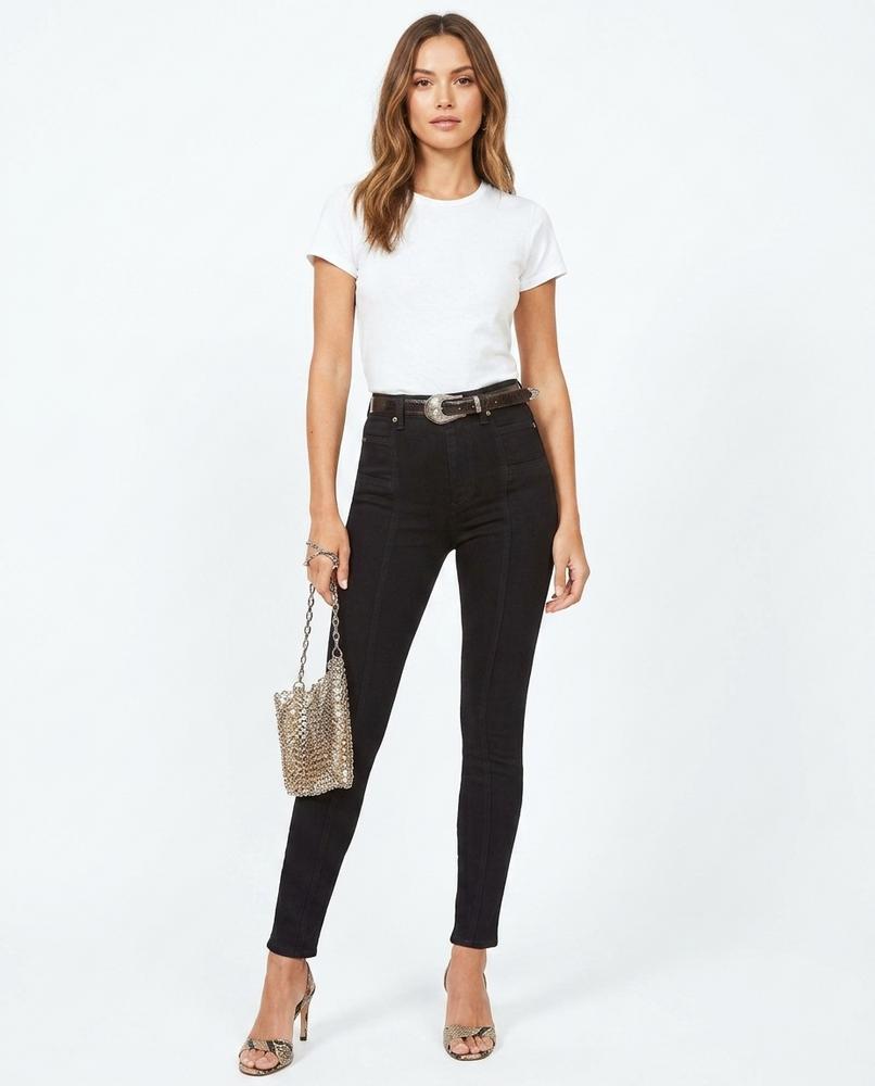 Heidi Outlet - Loron | Hoch Taillierte Eng Anliegende Hose Damen
