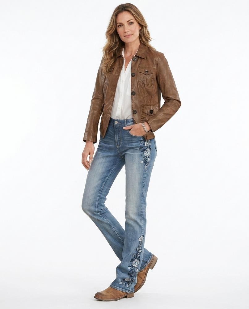 Heidi Outlet - Vasin | Bestickte Denim Hose Damen