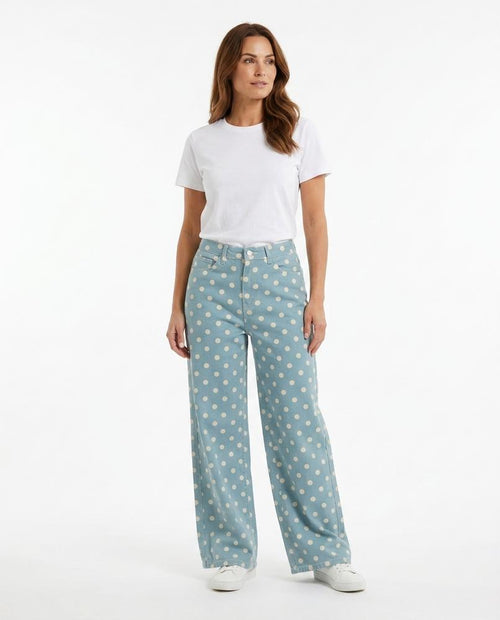 Heidi Outlet - Aldar | Weitgeschnittene Gepunktete Hose Damen
