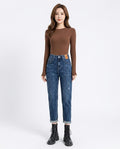 Heidi Outlet - Venav | Hoch Taillierte Gewaschene Hose Damen