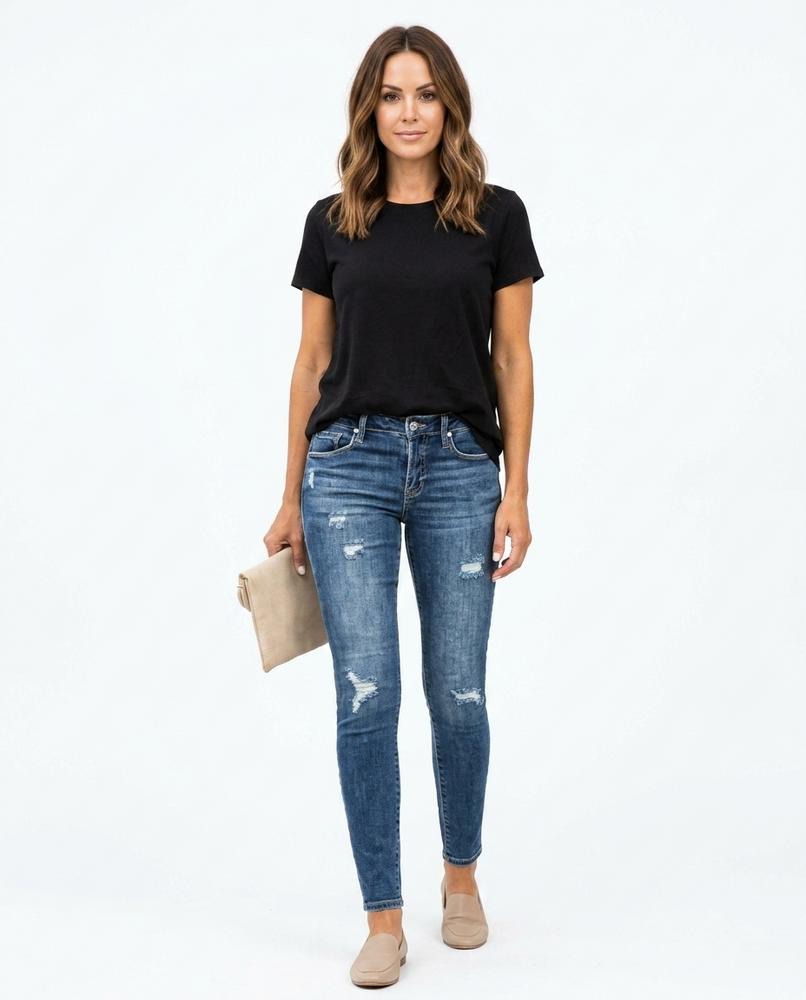 Heidi Outlet - Colar | Zerrissene Baumwoll Hose Damen