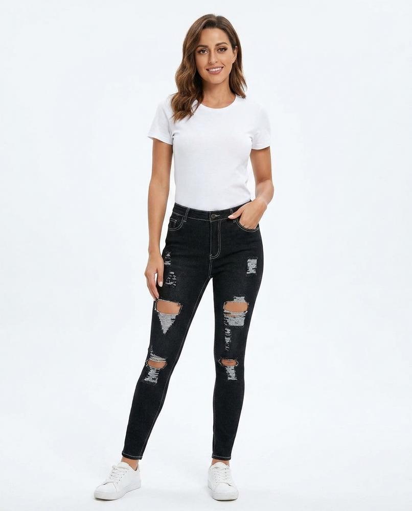 Heidi Outlet - Tamer | Zerrissene Eng Anliegende Hose Damen