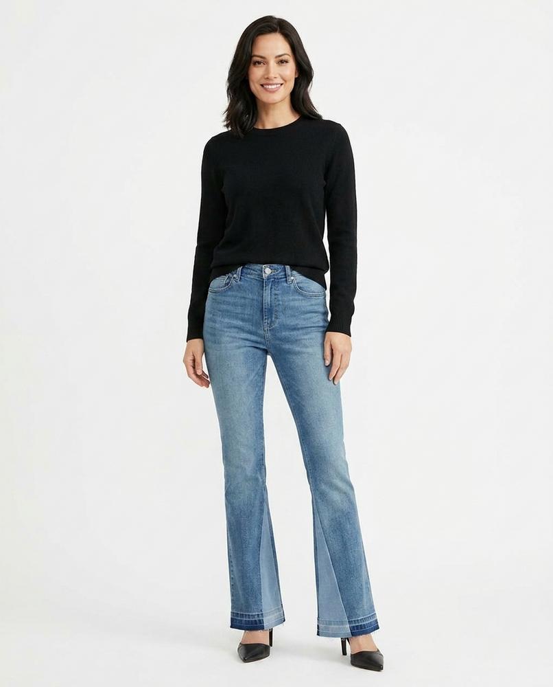 Heidi Outlet - Cadar | Ausgestellte Farblich Abgesetzte Hose Damen