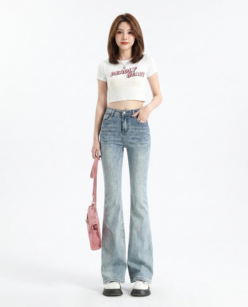Heidi Outlet - Nisin | Ausgestellte Hochgeschnittene Hose Damen