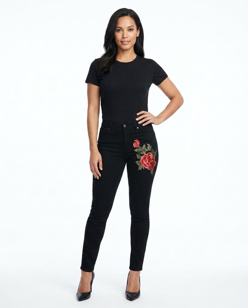 Heidi Outlet - Lyram | Bestickte Eng Anliegende Hose Damen