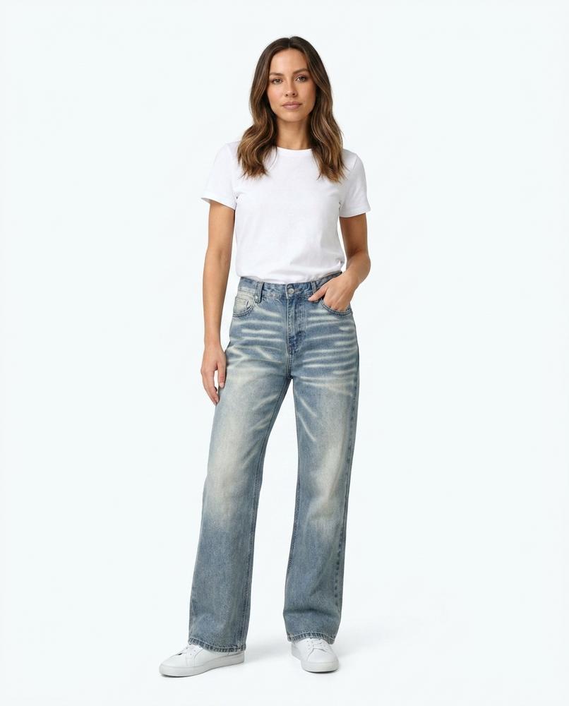 Heidi Outlet - Zaral | Gewaschene Weitbeinige Hose Unisex
