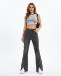 Heidi Outlet - Saser | Ausgestellte Geschnürte Hose Damen