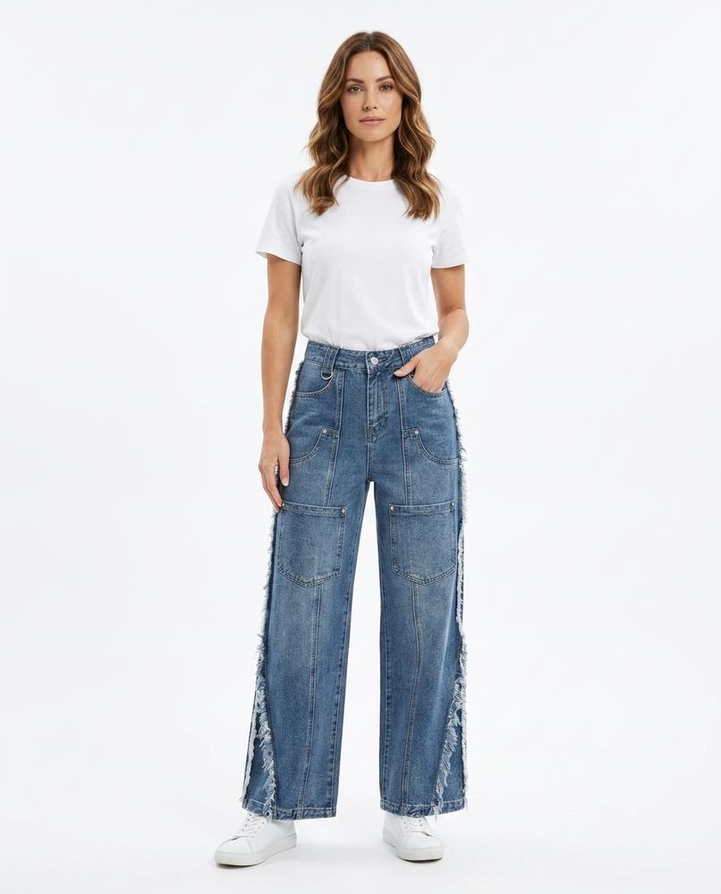 Heidi Outlet - Talin | Weit Geschnittene Ausgefranste Hose Unisex