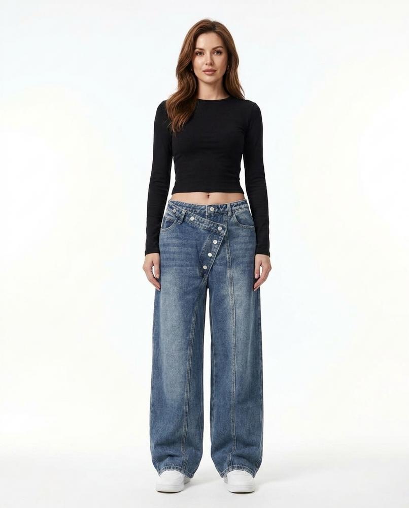 Heidi Outlet - Yokar | Asymmetrische Weit geschnittene Hose Damen