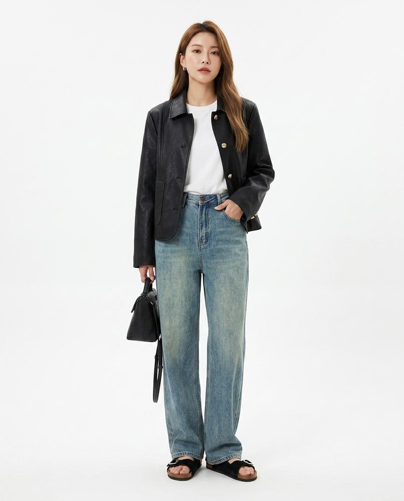 Heidi Outlet - Taren | Weit Geschnittene Gewaschene Hose Damen