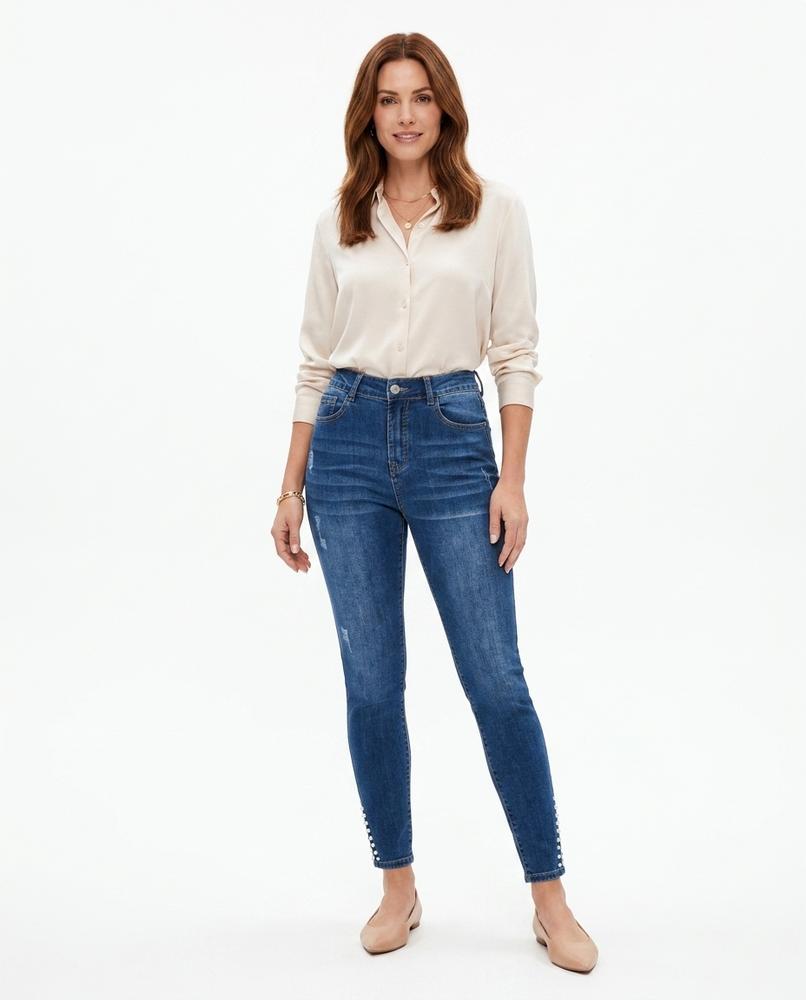 Heidi Outlet - Nisel | Hochgeschnittene Enganliegende Hose Damen