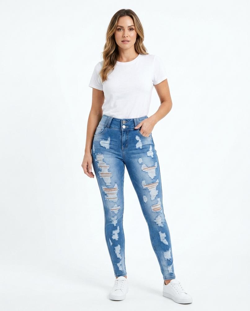 Heidi Outlet - Arvel | Eng Anliegende Zerstörte Hose Damen