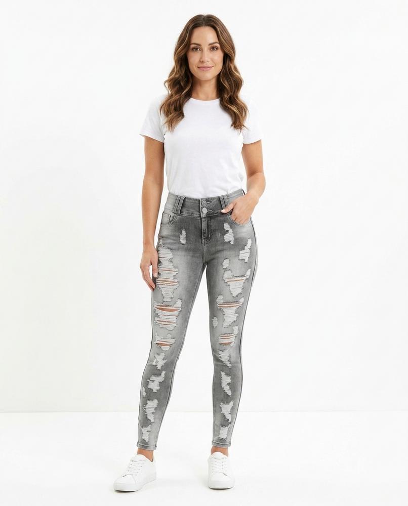 Heidi Outlet - Arvel | Eng Anliegende Zerstörte Hose Damen