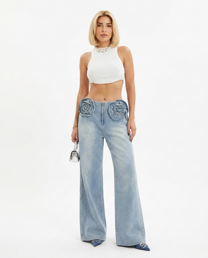 Heidi Outlet - Arven | Ausgestellte Applizierte Hose Damen
