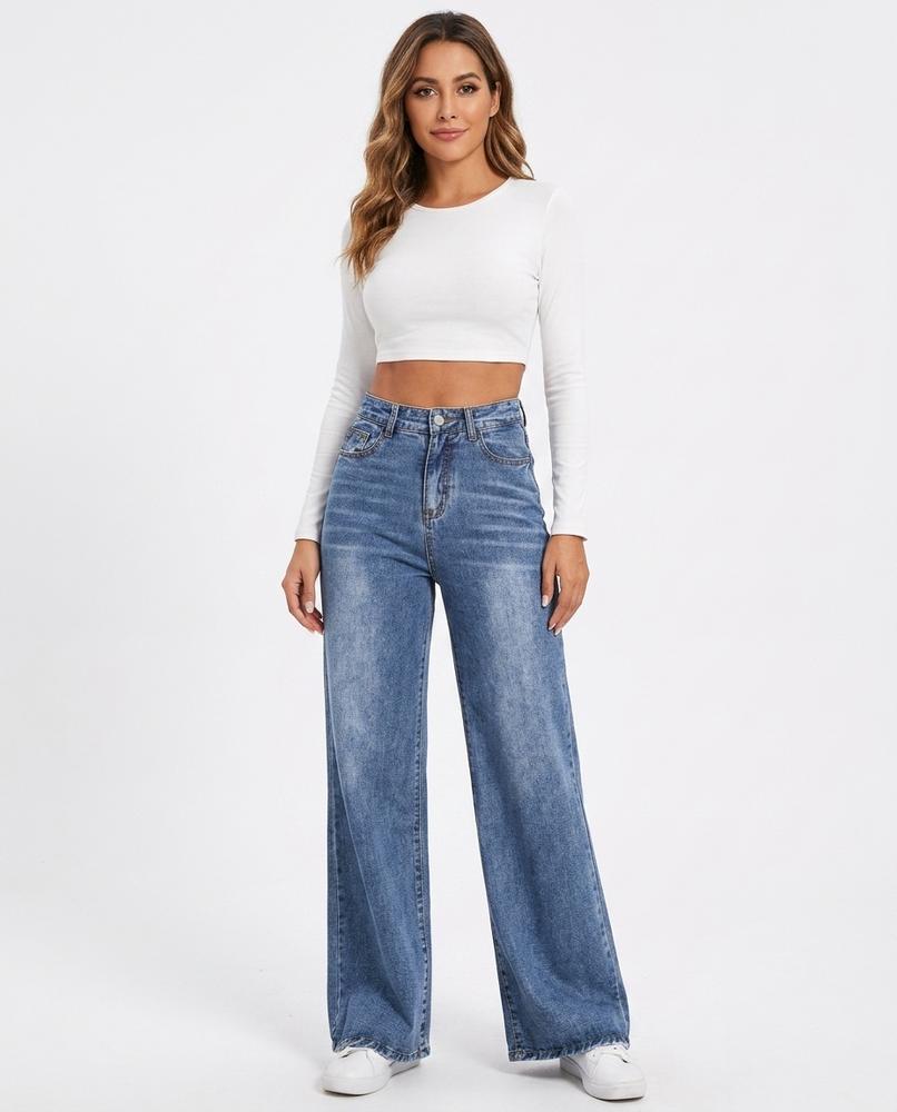 Heidi Outlet - Nevin | Weit Geschnittene Gewaschene Hose Damen