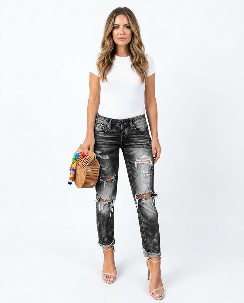 Heidi Outlet - Vever | Zerrissen Gewaschen Hose Damen