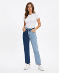 Heidi Outlet - Nilen | Zweifarbige Gerade Geschnittene Hose Damen