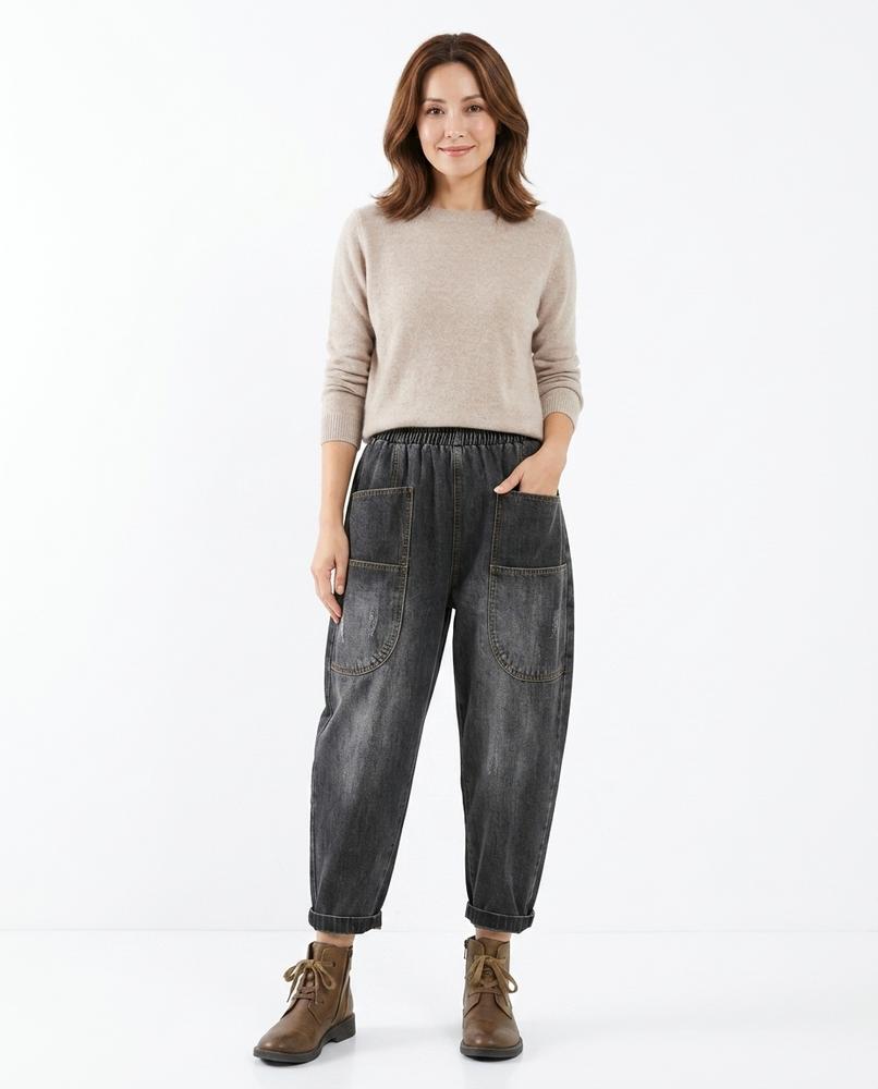 Heidi Outlet - Alsol | Locker Geschnittene Denim Hose Damen