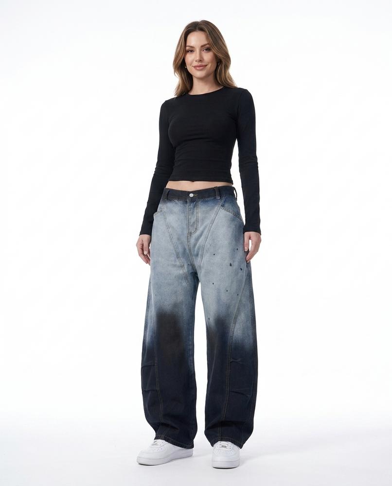 Heidi Outlet - Alven | Farbverlaufende Weit Geschnittene Hose Unisex