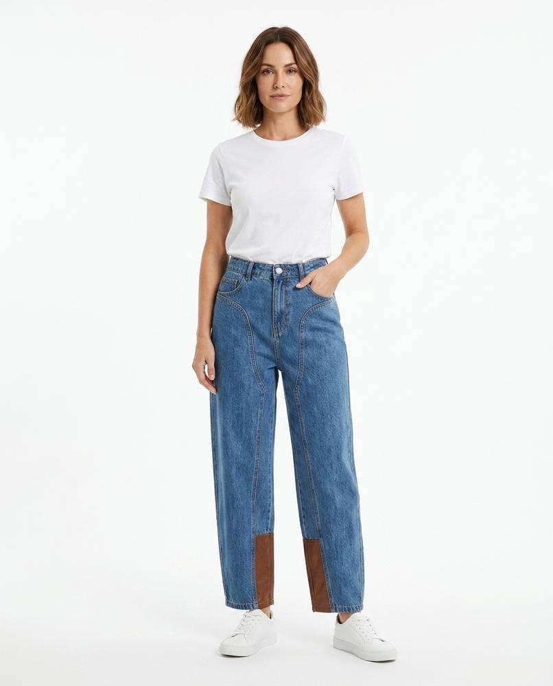 Heidi Outlet - Zaren | Gerade Geschnittene Zweifarbige Hose Damen