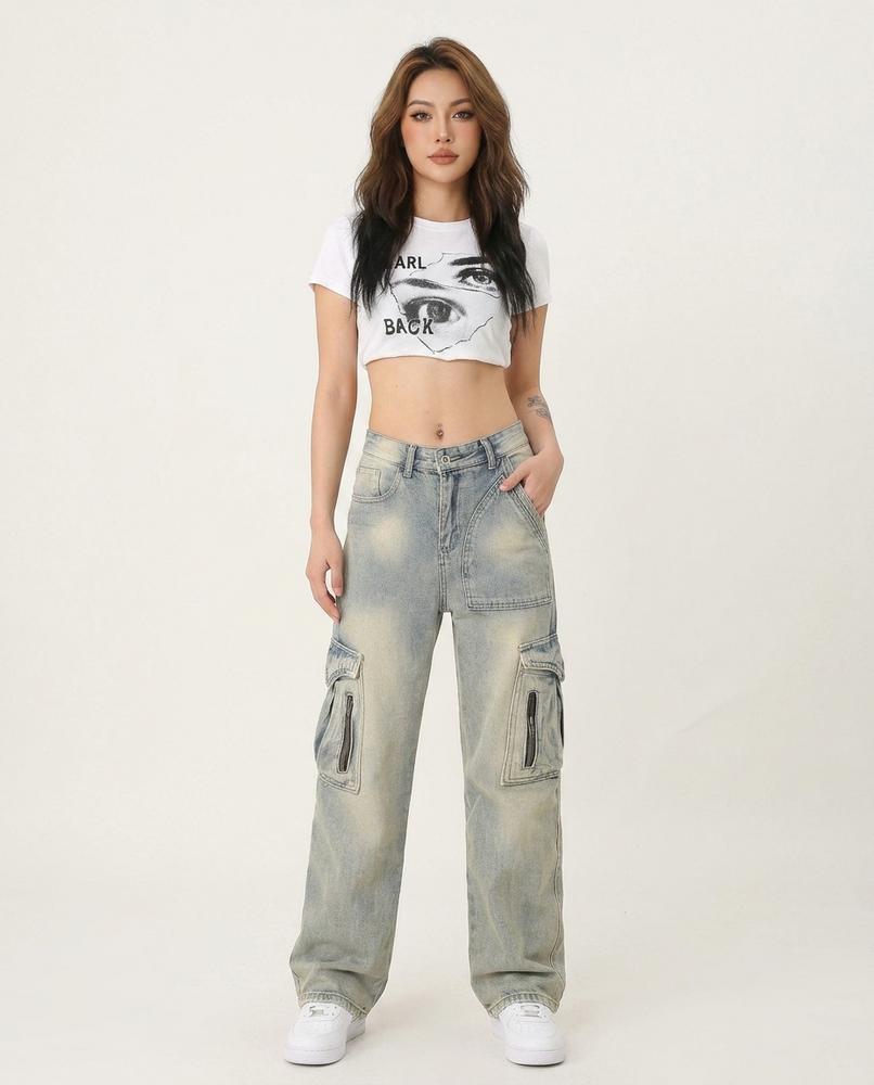 Heidi Outlet - Rasil | Weit Geschnittene Gewaschene Hose Unisex