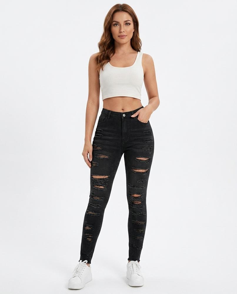 Heidi Outlet - Kemar | Eng Anliegend Zerrissen Hose Damen