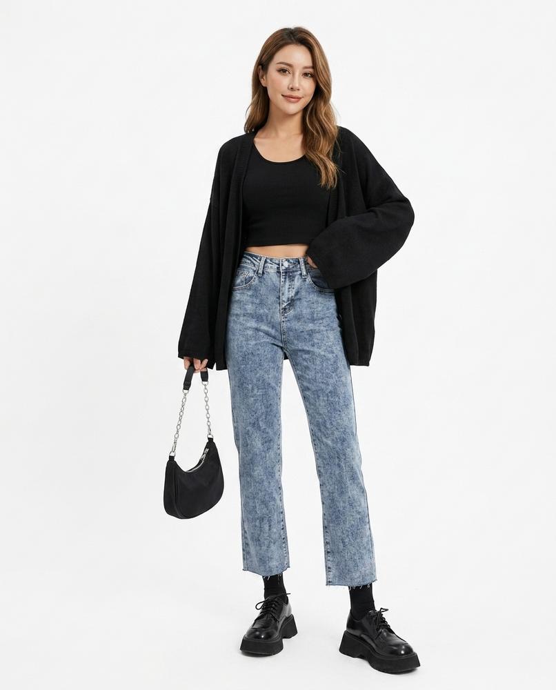 Heidi Outlet - Dasil | Gerade Geschnittene Offenkantige Hose Damen