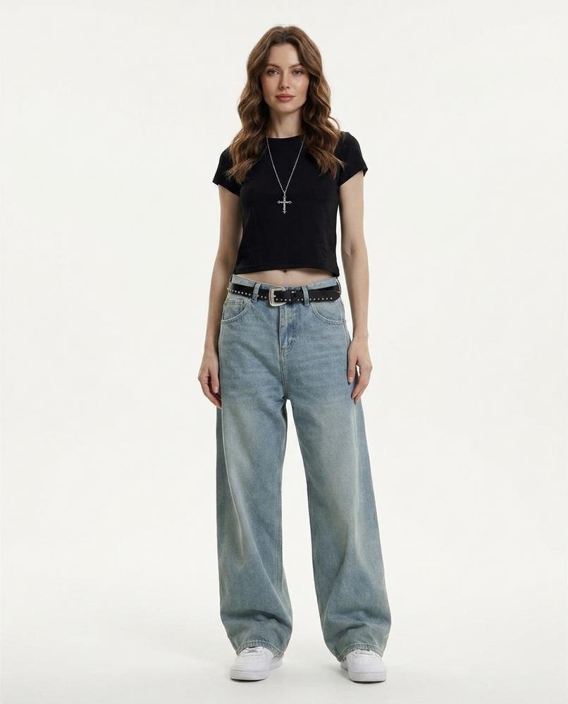 Heidi Outlet - Kanor | Weitbeinige Gewaschene Hose Unisex