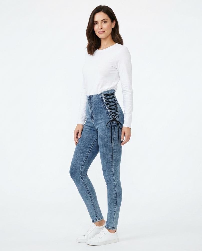 Heidi Outlet - Vamor | Geschnürte Hochgeschnittene Hose Damen