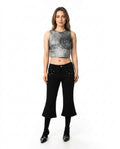 Heidi Outlet - Tasin | Ausgestellte Nietenverzierte Hose Damen