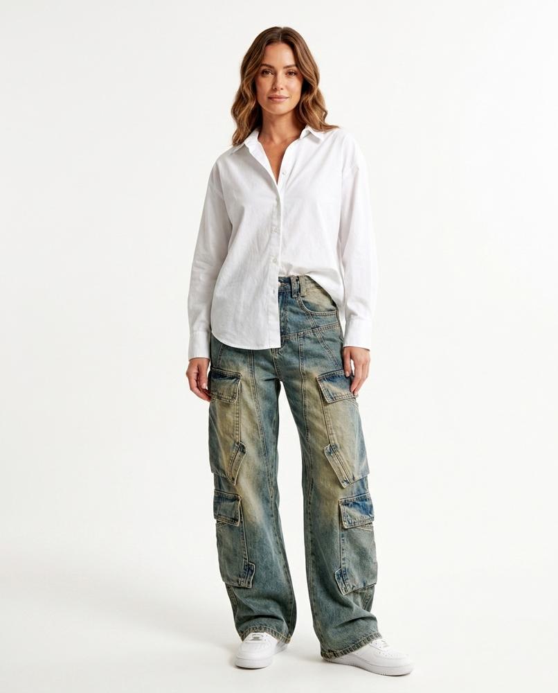 Heidi Outlet - Nemon | Weit Geschnittene Verwaschene Hose Unisex