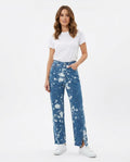 Heidi Outlet - Zalar | Gesprenkelte Denim Hose Unisex